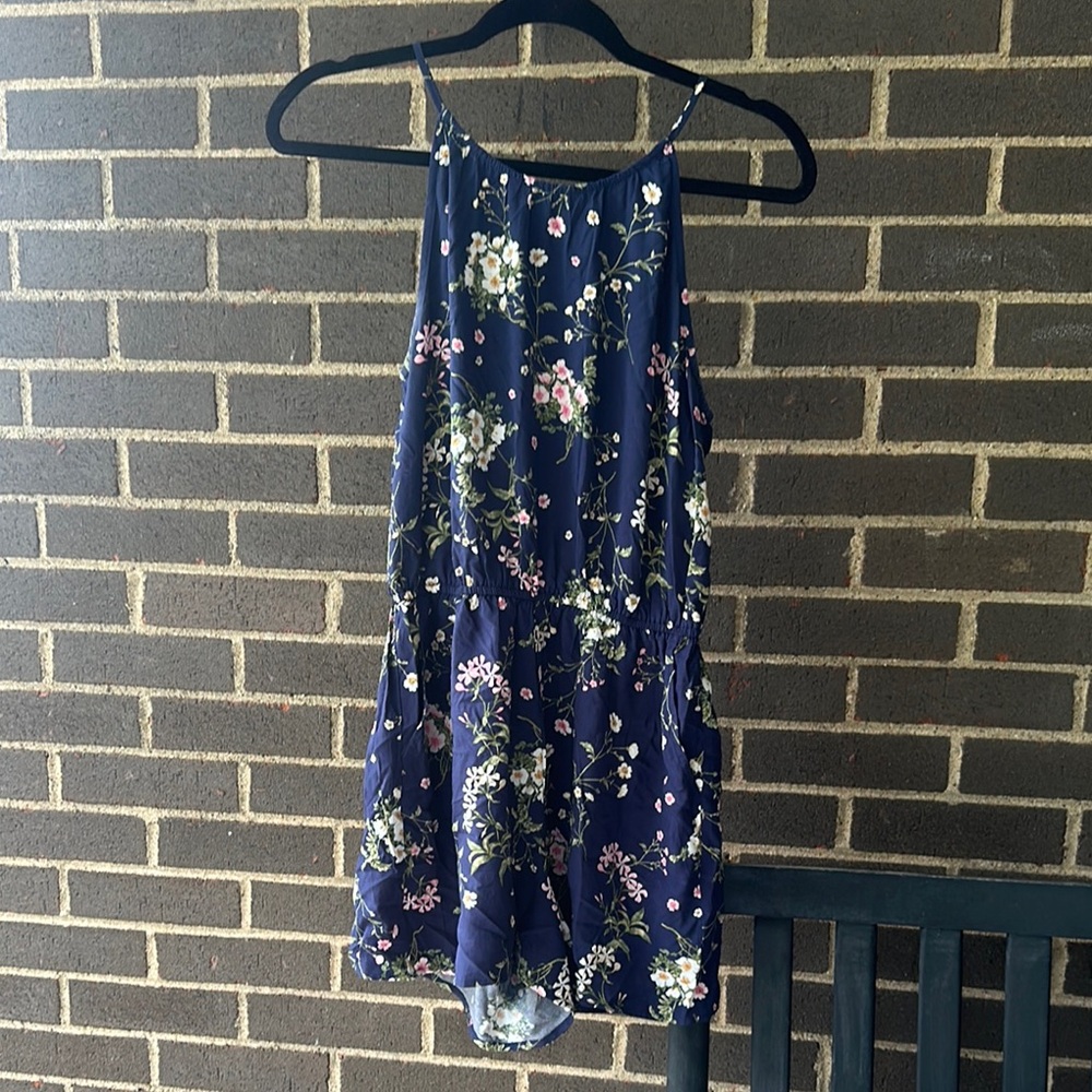 Floral Navy Blue Romper
